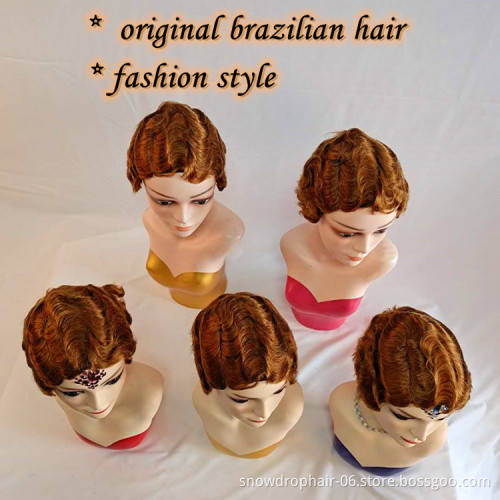 Hair Short Lace Human Hair Wigs For Women Brazilian Finger Wave Wig Remy Human Hair Pixie Cut Lace Wigs